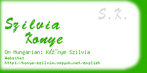 szilvia konye business card